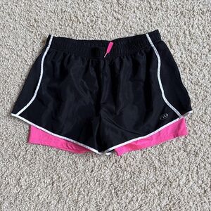 Pink Active Running Black Lined Athletic Shorts Sz M Womens